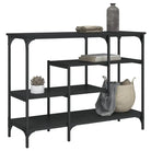 Bijzettafel met bewerkt hout en metalen frame voor elegante ruimtes - Zwart / 1 - Bijzettafels