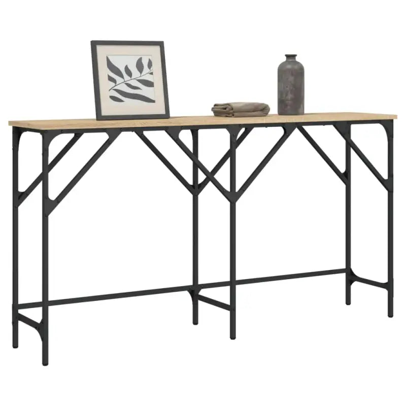 Bijzettafel met bewerkt hout en metalen frame voor elke ruimte - Bijzettafels