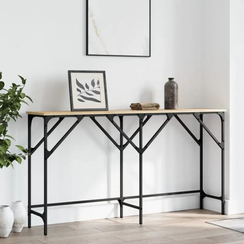 Bijzettafel met bewerkt hout en metalen frame voor elke ruimte - Bijzettafels