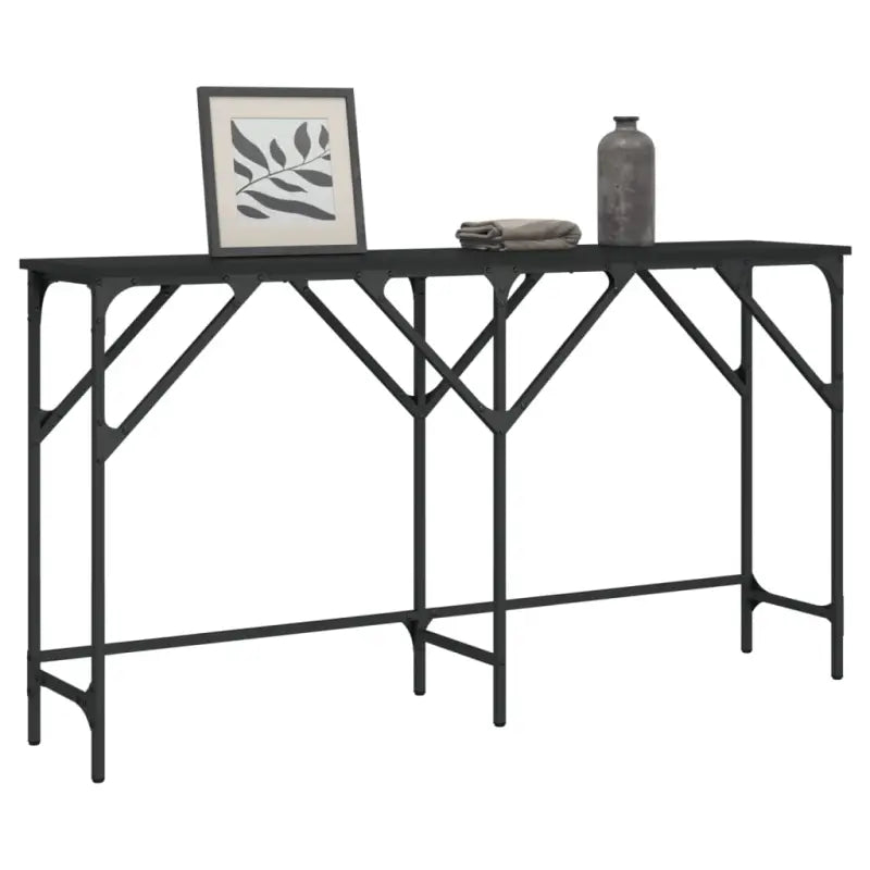 Bijzettafel met bewerkt hout en metalen frame voor elke ruimte - Zwart / 1 / 140 cm - Bijzettafels