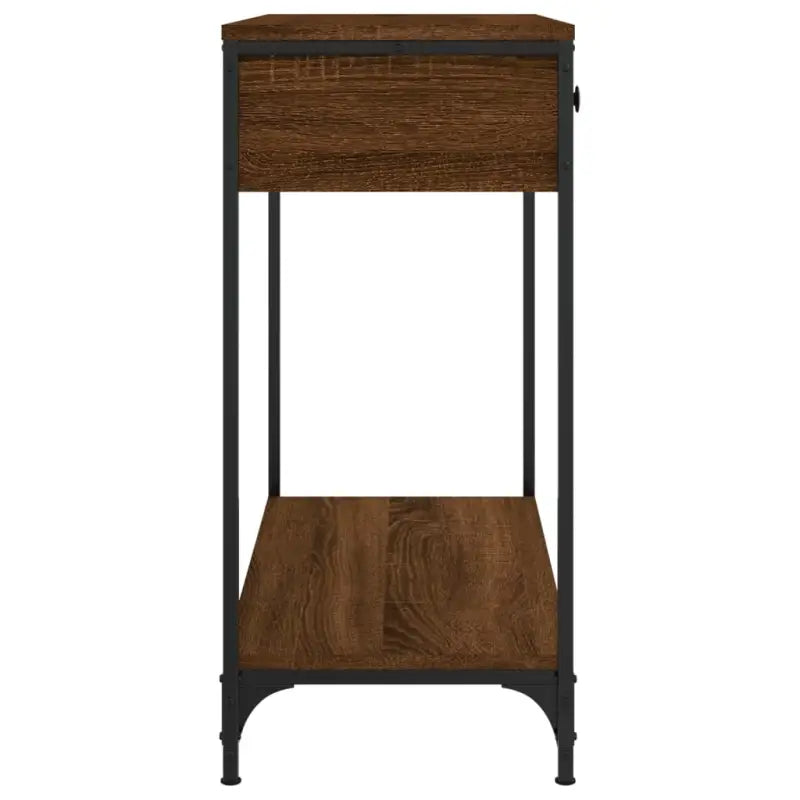 Bijzettafel met bewerkt hout en verstelbare poten met metalen frame - Bijzettafels