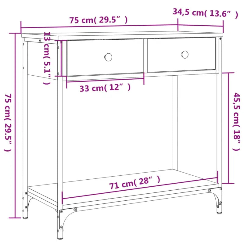 Bijzettafel met bewerkt hout en verstelbare poten met metalen frame - Bijzettafels