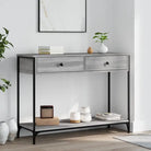 Bijzettafel met bewerkt hout en verstelbare poten met metalen frame - Grijs sonoma / 1 / 100 cm - Bijzettafels