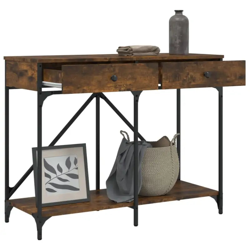 Bijzettafel met bewerkt hout en verstelbare poten voor stijl en stevigheid - Bijzettafels