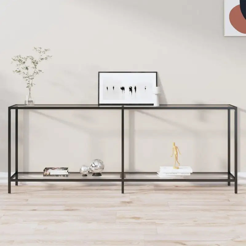 Bijzettafel met gehard glas en gepoedercoat staal voor stijlvolle uitstraling - Doorzichtig / 1 / 200 cm - Bijzettafels