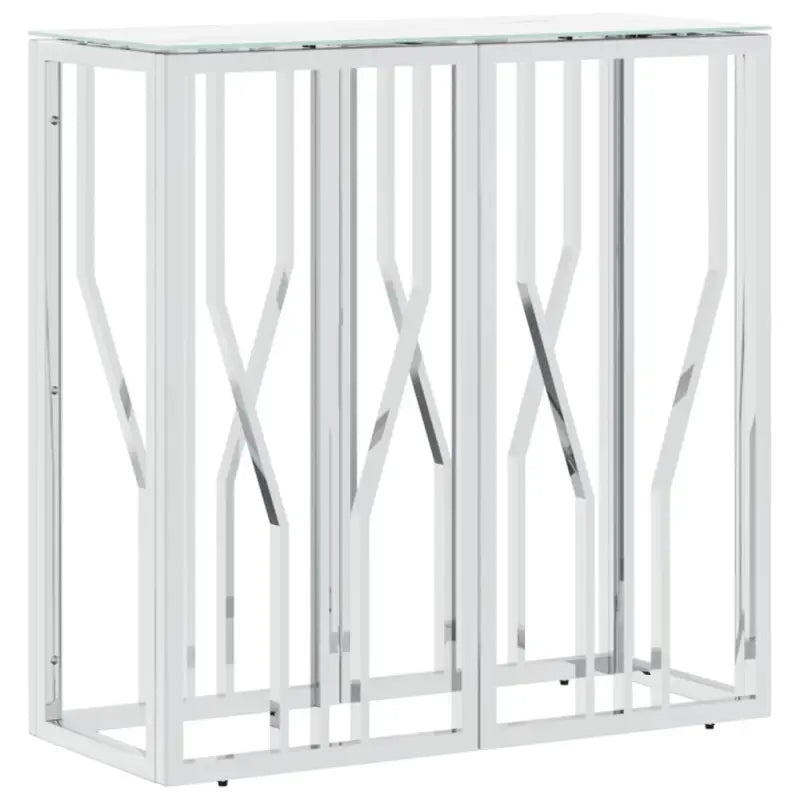 Bijzettafel met gehard glas en roestvrij staal in modern ontwerp - Bijzettafels