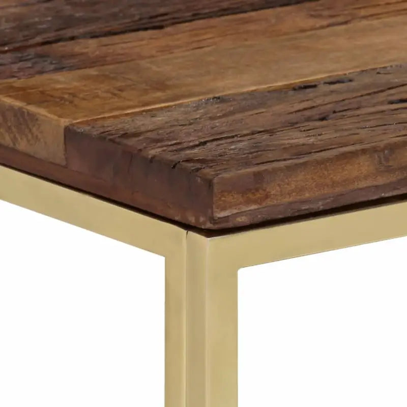 Bijzettafel met massief bielshout en roestvrij staal details - Bijzettafels
