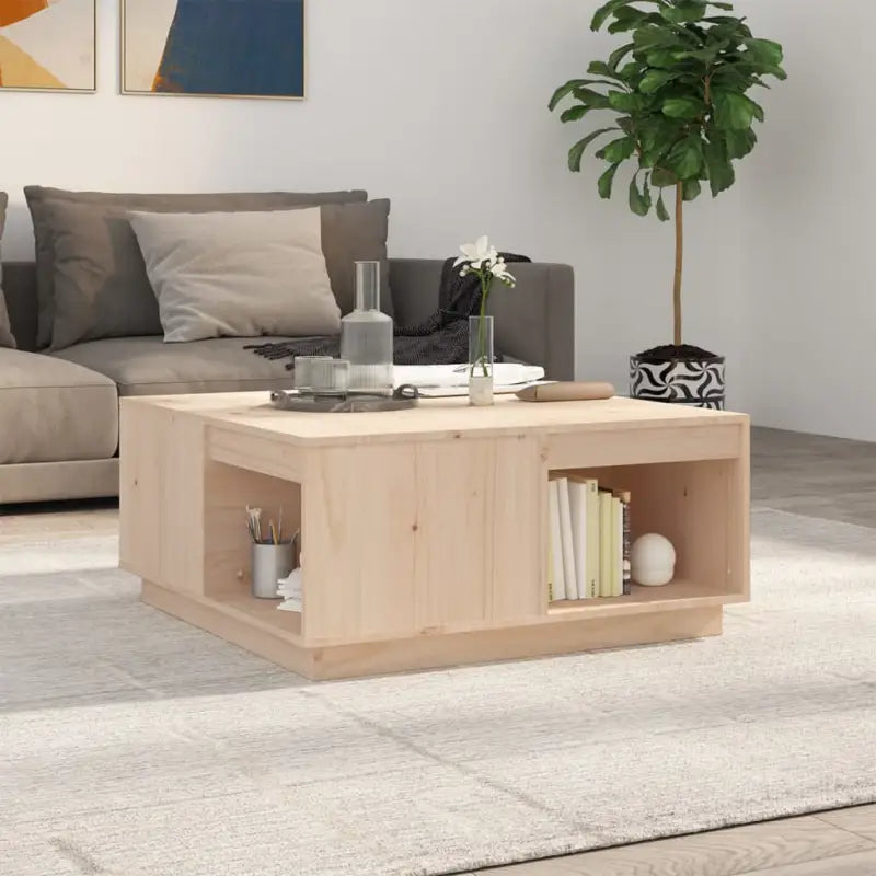Bijzettafel met massief grenenhout voor een rustieke woonkamer sfeer - Naturel / 80 x 81 x 36.5 cm / 1 - Salontafels