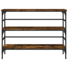Bijzettafel met metalen frame en bewerkt hout voor elegantie - Bijzettafels