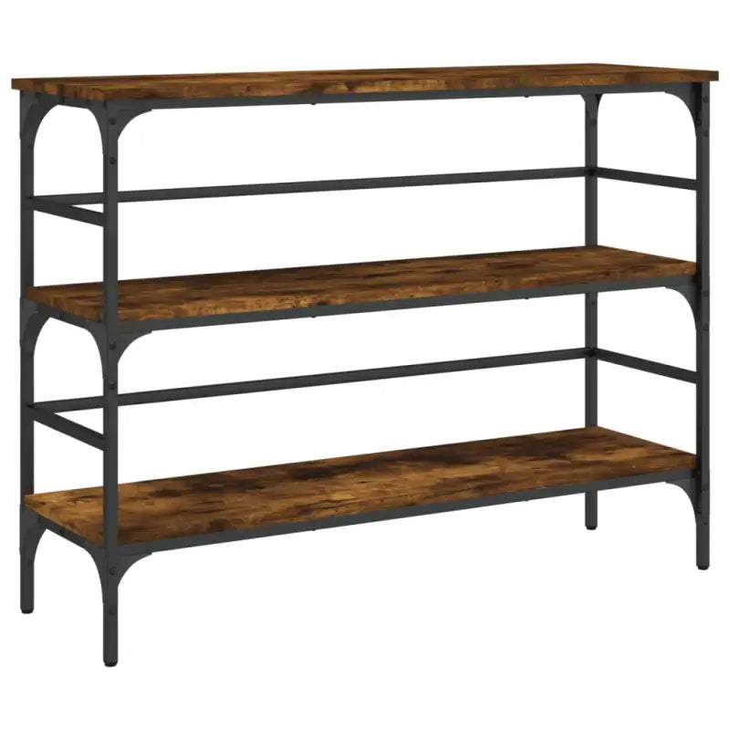 Bijzettafel met metalen frame en bewerkt hout voor elegantie - Bijzettafels