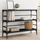 Bijzettafel met metalen frame en bewerkt hout voor elegantie - Zwart / 1 - Bijzettafels