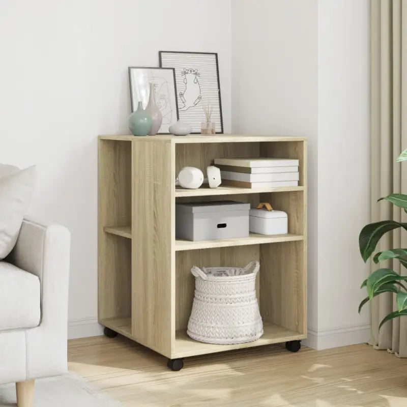 Bijzettafel van bewerkt hout in grijs sonoma eiken stijl - Sonoma eiken / 1 - Archiefkasten