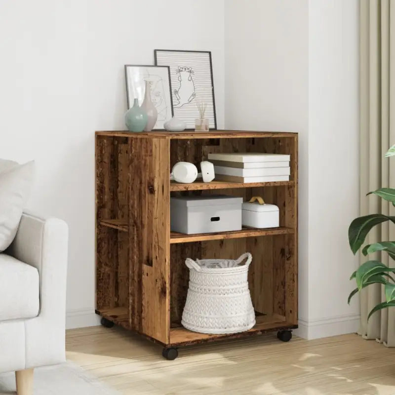 Bijzettafel van bewerkt hout in grijs sonoma eiken stijl - Oud hout / 1 - Archiefkasten