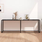 Bijzettafel van gehard glas en gepoedercoat staal voor een stijlvolle woonkamer - Zwart marmer / 1 / 220 cm