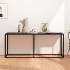 Bijzettafel van gehard glas en gepoedercoat staal voor een stijlvolle woonkamer - Zwart marmer / 1 / 180 cm