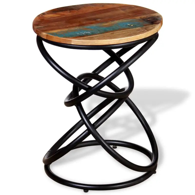 Bijzettafel van massief acaciahout met ijzeren frame - 1 / massief gerecycled hout - Bijzettafels