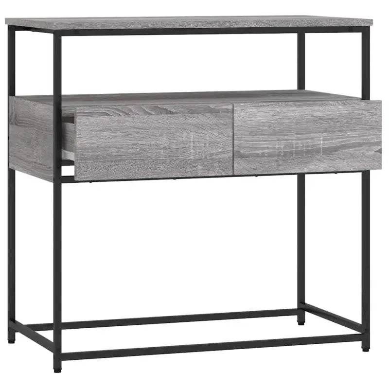 Bijzettafel wandmodel met bewerkt hout en metalen frame - Bijzettafels