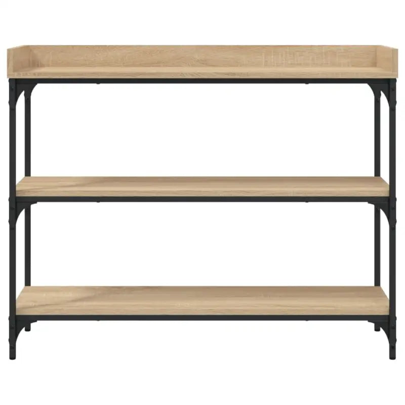 Bijzettafel wandmodel met bewerkt hout en metalen frame - Bijzettafels