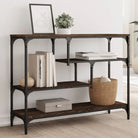 Bijzettafel wandmodel met bewerkt hout en metalen frame - bruin eikenkleur / 1 - Bijzettafels