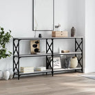 Bijzettafels met bewerkt hout en verstelbare poten voor elegantie - Grijs sonoma / 1 / 156 cm - Bijzettafels