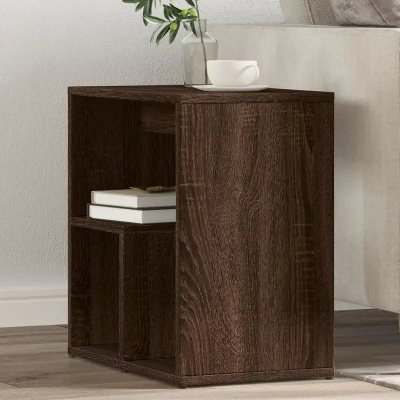 Bijzettafels met bewerkt hout voor een trendy en duurzame inrichting - bruin eikenkleur / 1 - Bijzettafels