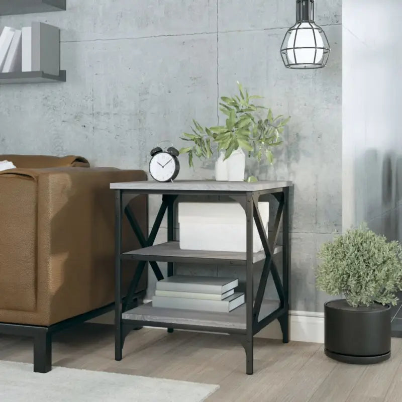 Bijzettafels van bewerkt hout met trendy en duurzame design - Grijs sonoma / 40 x 42 x 50 cm / 1 - Bijzettafels