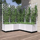 Bloempot met latwerk voor klimplanten in tuin of terras - Wit / 120 x 120 x 136 cm / 1 - Bloempotten & plantenbakken