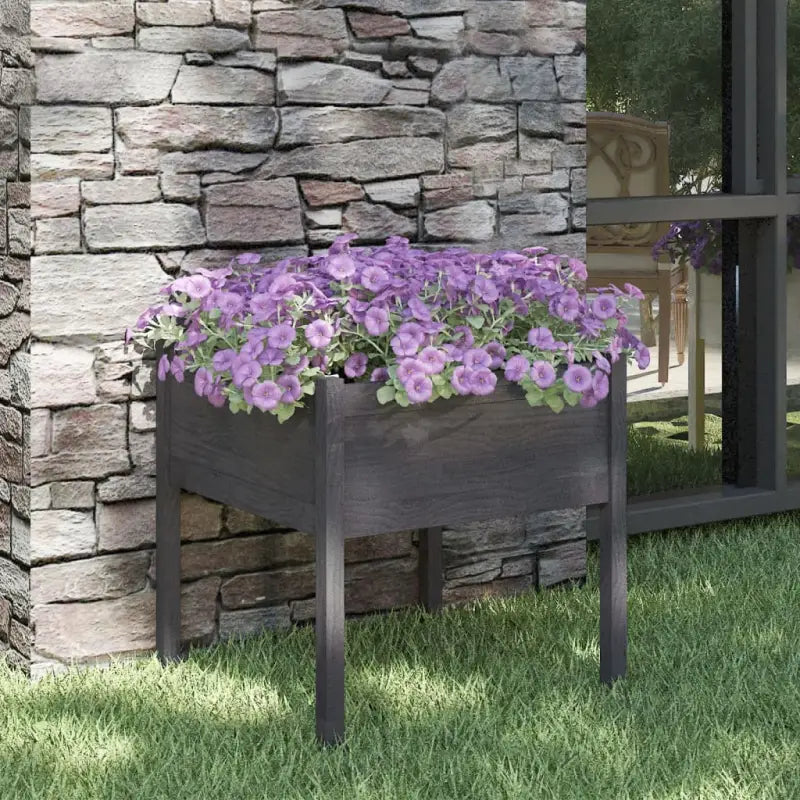 Bloempot van massief grenenhout voor buiten plantenbakken en tuinaccessoires - Grijs / 1 - Bloempotten & plantenbakken