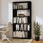 Boekenkast biedt veelzijdigheid in massief grenenhout voor je interieur - Zwart / 1 - Boekenkasten
