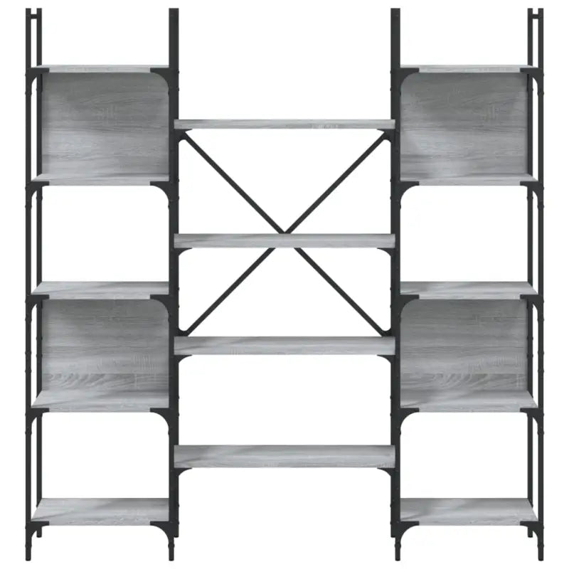 Boekenkast in Grijs Sonoma Eiken met Stevige Constructie - Boekenkasten