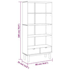 Boekenkast in Scandinavisch ontwerp van massief grenenhout - Bruin / 1 - Boekenkasten