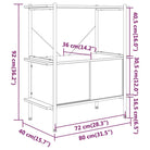 Boekenkast met bewerkt hout en stalen frame voor extra opbergruimte - Donkerbruin / 1 / 92 cm - Boekenkasten