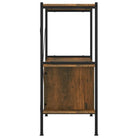 Boekenkast met bewerkt hout en stalen frame voor extra opbergruimte - Donkerbruin / 1 / 92 cm - Boekenkasten