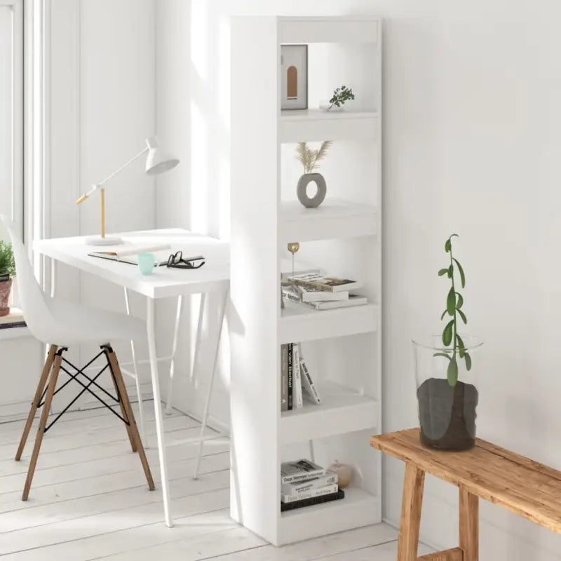 Boekenkast met kamerscherm gebruikt voor stijl en opbergruimte - Wit / 1 - Boekenkasten