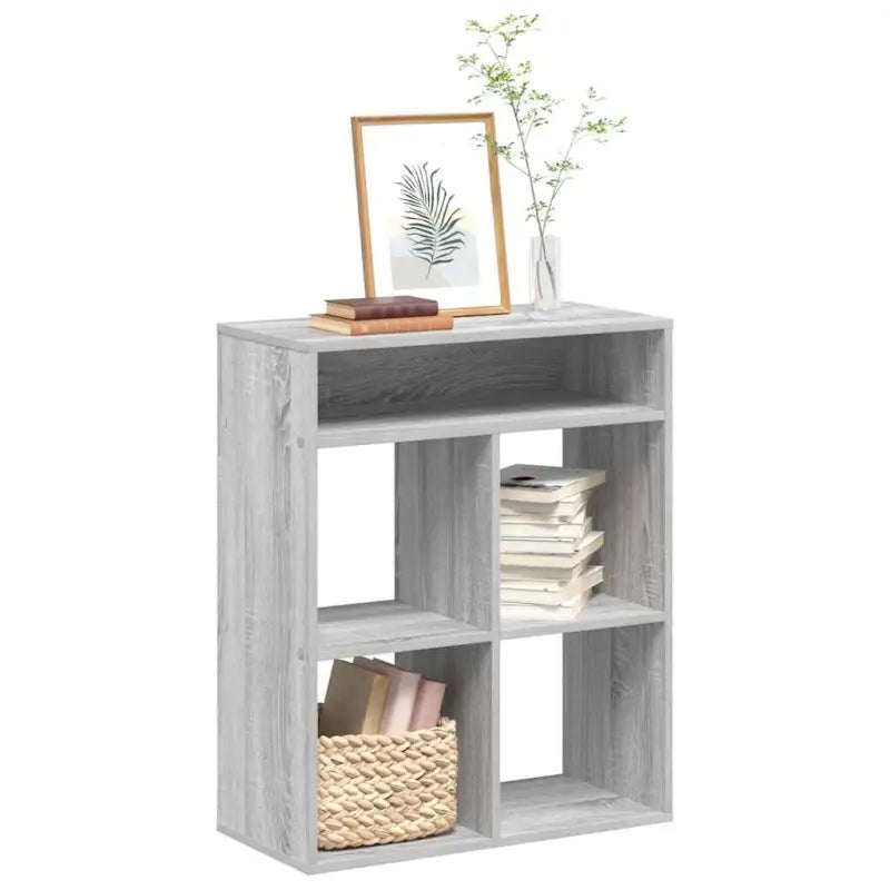 Boekenkast van bewerkt hout in grijs sonoma stijl - Grijs sonoma / 66 x 31 x 80 cm / 1 - Boekenkasten