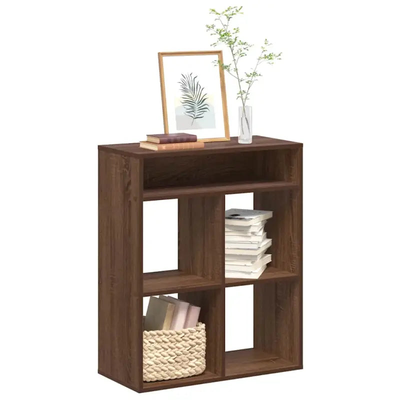 Boekenkast van bewerkt hout in grijs sonoma stijl - bruin eikenkleur / 66 x 31 x 80 cm / 1 - Boekenkasten