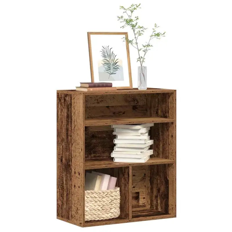 Boekenkast van bewerkt hout in grijs sonoma stijl - Oud hout / 60 x 30 x 71.5 cm / 1 - Boekenkasten