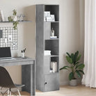 Boekenkast van bewerkt hout met duurzame opbergruimte voor thuis of kantoor - Betongrijs / 1 / 40 cm - Boekenkasten