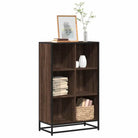 Boekenkast van bewerkt hout met industrieel metalen frame - bruin eikenkleur / 65.5 x 33 x 107.5 cm / 1 - Boekenkasten