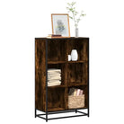 Boekenkast van bewerkt hout met industrieel metalen frame - Gerookt eiken / 65.5 x 33 x 107.5 cm / 1 - Boekenkasten