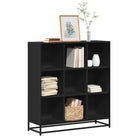 Boekenkast van bewerkt hout met industrieel metalen frame - Zwart / 97.5 x 33 x 107.5 cm / 1 - Boekenkasten