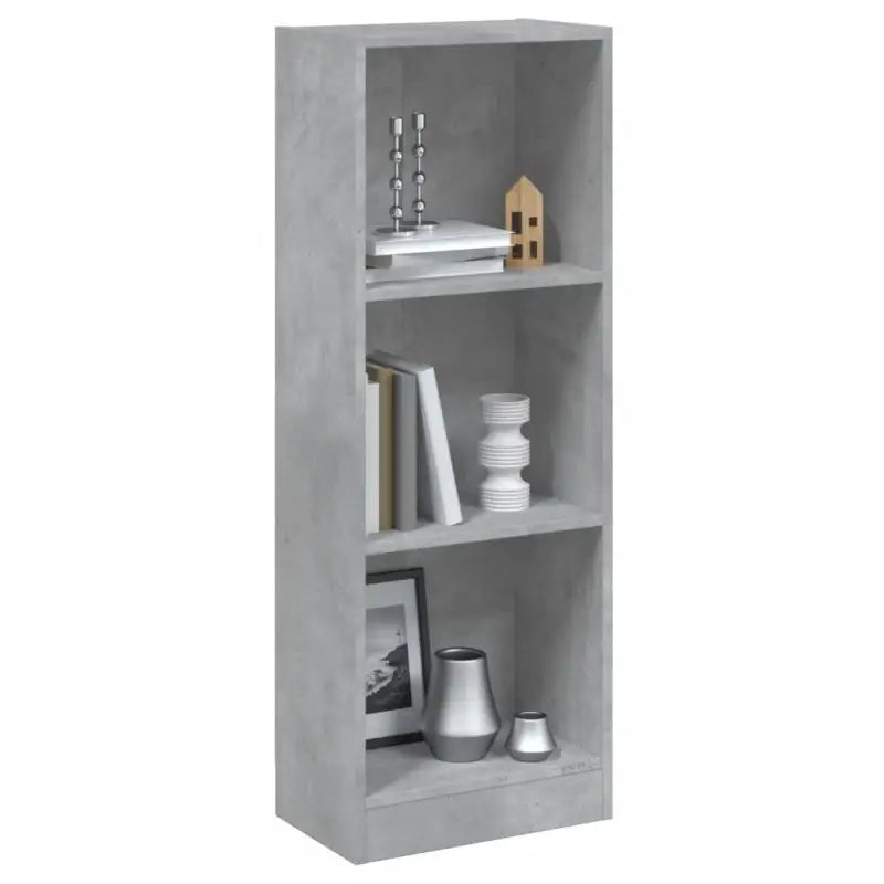Boekenkast van bewerkt hout met klassiek en strak ontwerp - Betongrijs / 40 x 24 x 109 cm / 1 - Boekenkasten