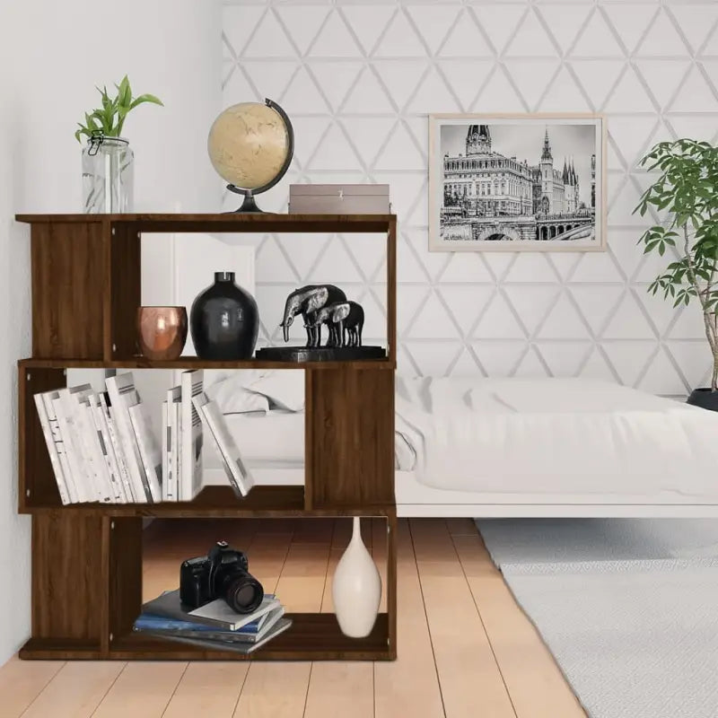 Boekenkast van bewerkt hout met klassiek en strak ontwerp - bruin eikenkleur / 1 - Boekenkasten