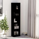 Boekenkast van bewerkt hout met klassiek en strak ontwerp - Zwart / 40 x 24 x 175 cm / 1 - Boekenkasten
