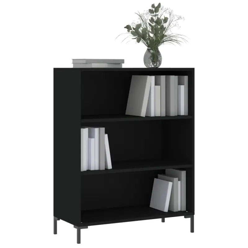 Boekenkast van bewerkt hout met moderne charme en stevige kwaliteit - Zwart / 1 - Boekenkasten