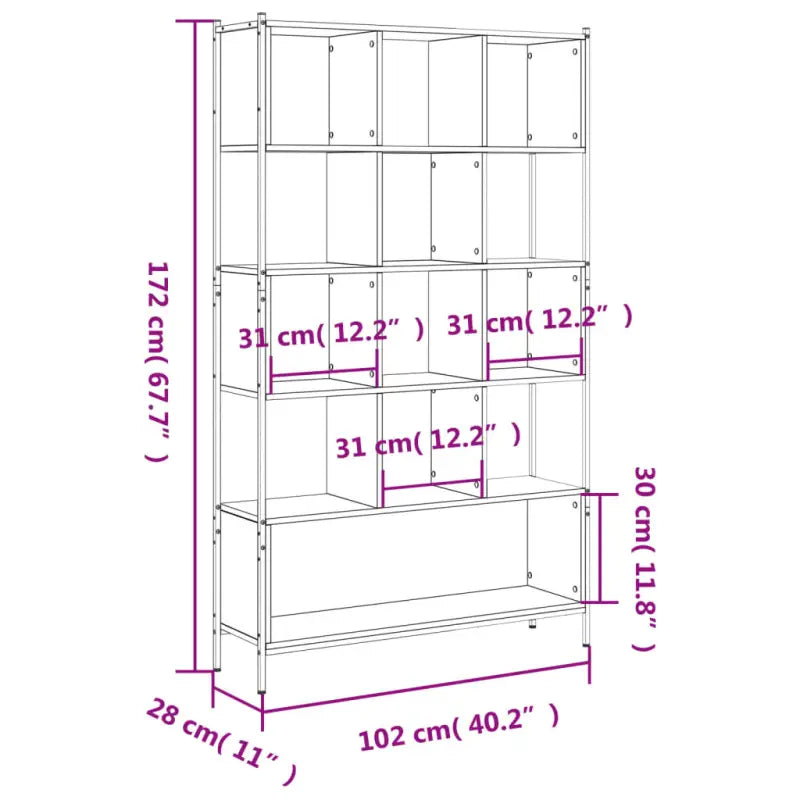 Boekenkast van bewerkt hout met stevige constructie voor een georganiseerde woonkamer - Sonoma eiken / 1 - Boekenkasten
