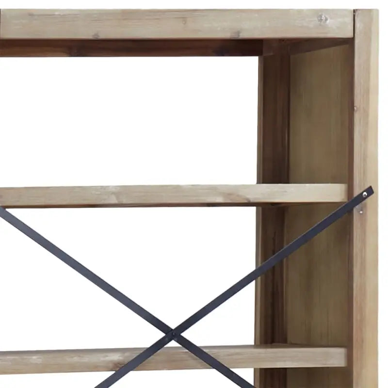 Boekenkast van massief acaciahout met geborstelde afwerking - 1 / 170 cm - Boekenkasten