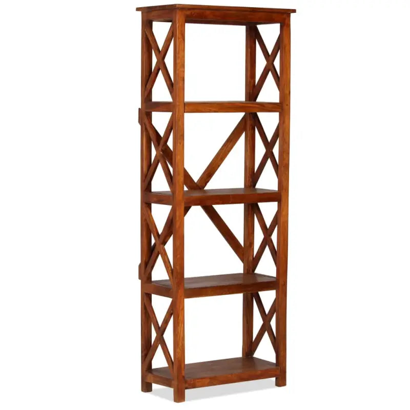 Boekenkast van massief acaciahout met honingkleurige afwerking - 60 x 30 x 160 cm / 1 - Boekenkasten
