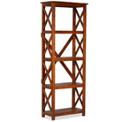 Boekenkast van massief acaciahout met honingkleurige afwerking - 60 x 30 x 160 cm / 1 - Boekenkasten