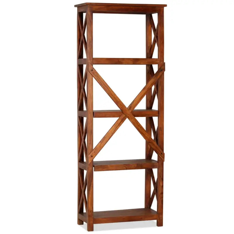Boekenkast van massief acaciahout met honingkleurige afwerking - 60 x 30 x 160 cm / 1 - Boekenkasten